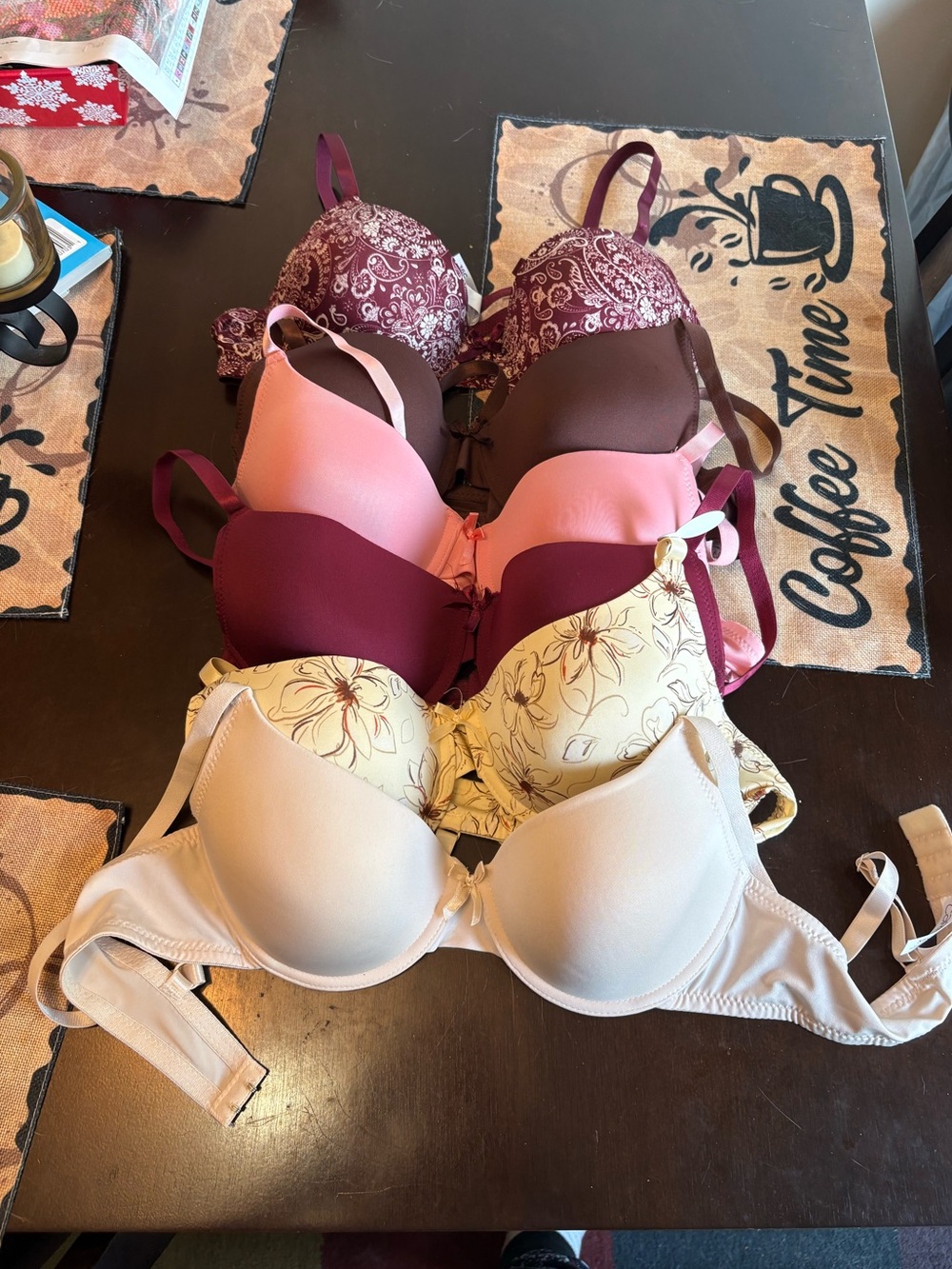 Women’s 36C Assorted Color T-Shirt Bras - lot of 6